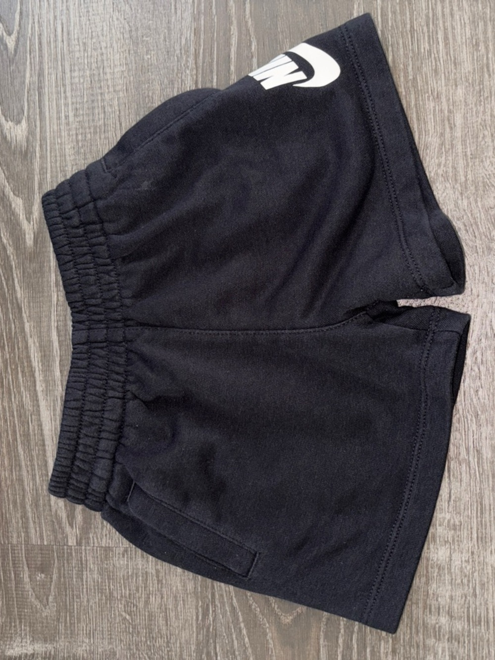 Nike Black Kids Shorts with White Swoosh